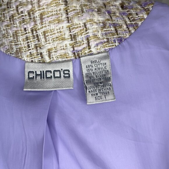 Chico's Women's Tweed Jacket in Lovely Lilac - Picture 6 of 7